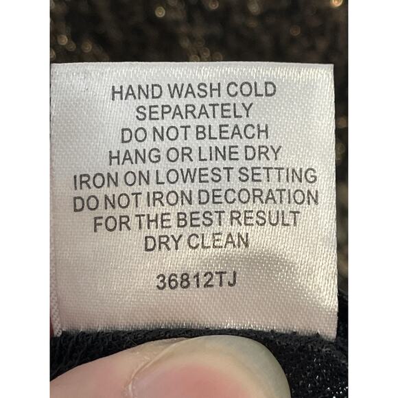 Romeo + Juliet Couture Dress Womens Small Black Gold Metallic Fit & Flare Party - Picture 8 of 11